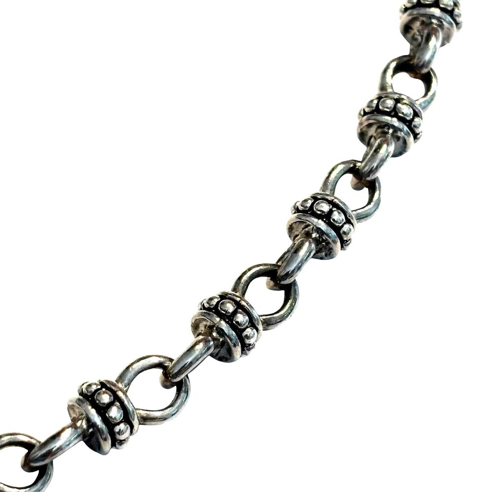 Vintage Premier Designs silver necklace intricate beaded links southwestern